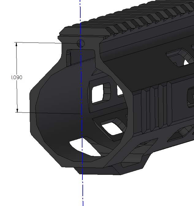 UHPR 11.9 MOD 2-HP 308 Rail view 2