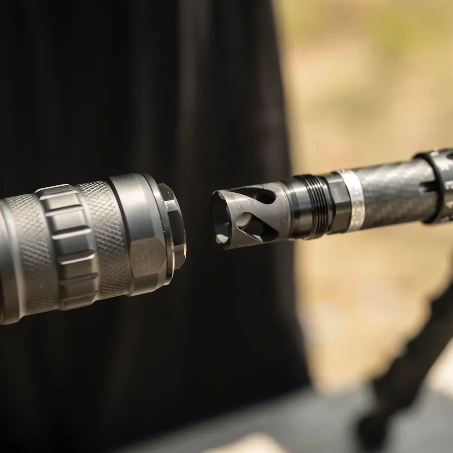 Installed Plan B compatible muzzle device